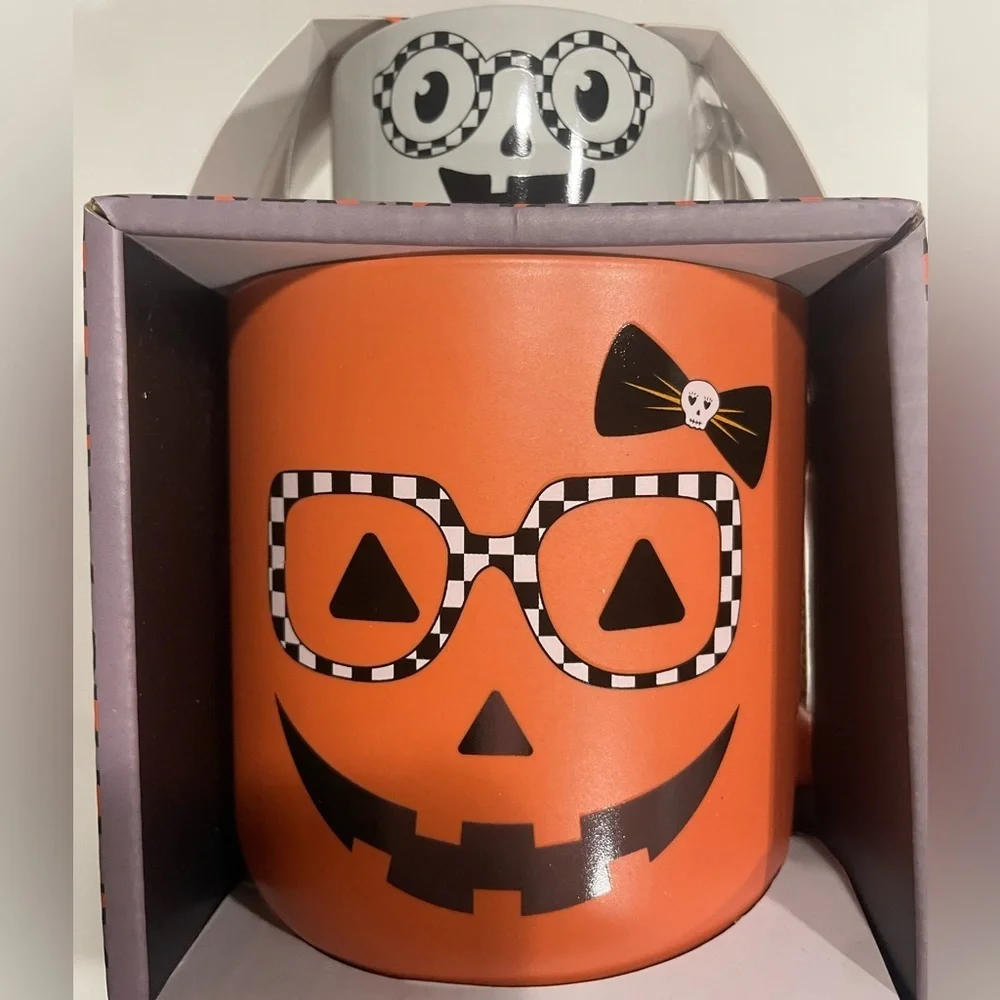 Mama Boo Baby Boo Halloween Pumpkin ghost Mug Set of 2 a cup for mom and child